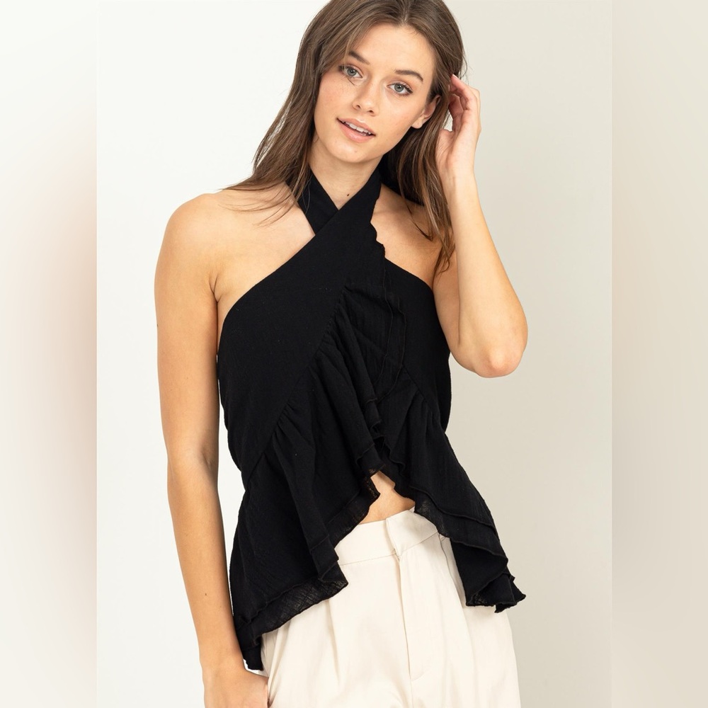 Criss Cross Black Top NWT